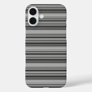 Coques iPhone 16 Plus Jolies rayures noir gris