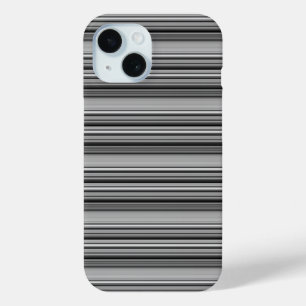 Coque Pour iPhone 15 Jolies rayures noir gris