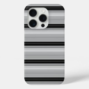 Coque iPhone 15 Pro Jolies rayures noir gris