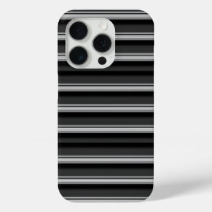 Coque iPhone 15 Pro Jolies rayures noir gris
