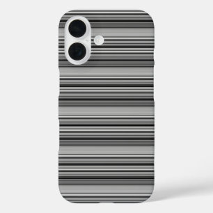 Coques iPhone 16 Jolies rayures noir gris