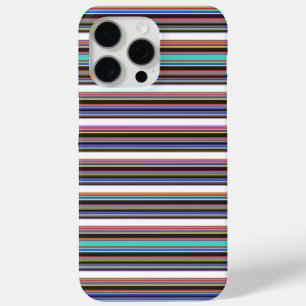 Coque iPhone 15 Pro Max Jolies rayures noires bleues