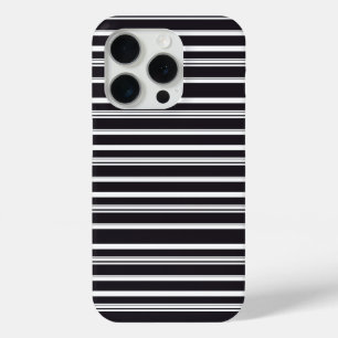Coque iPhone 15 Pro Jolies rayures noires et blanches