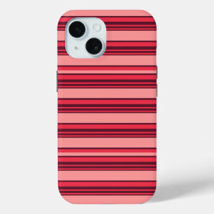 Coque Pour iPhone 15 Jolies rayures rose chaud
