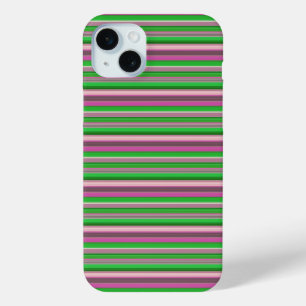 Coque iPhone 15 Mini Jolies rayures vert violet