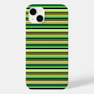 Coque Pour iPhone 14 Plus Jolies rayures vertes blanches