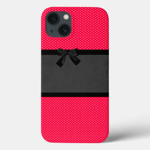 Etui iPhone Case-Mate Jolis points rouges élégants - Nœud noir