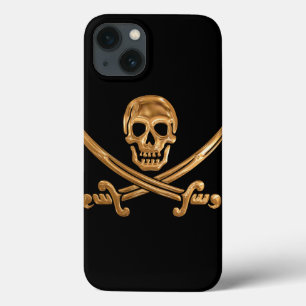 Etui iPhone 13 Jolly roger d'or