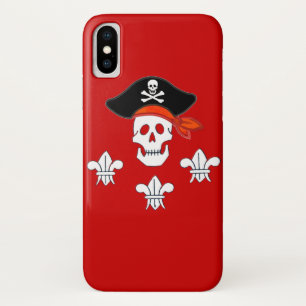COQUE iPhone X JOLLY ROGER SKULL, PIRATE CASQUETTE ET TROIS MENSO