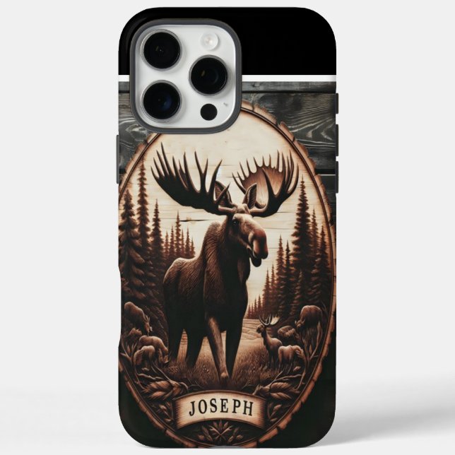 Coques Case-Mate iPhone Joseph's Moose Wood Carving (Verso)