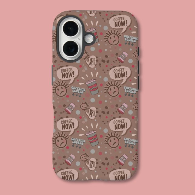 Coques Case-Mate iPhone Jouer café maintenant Mocha Motif (Créateur téléchargé)