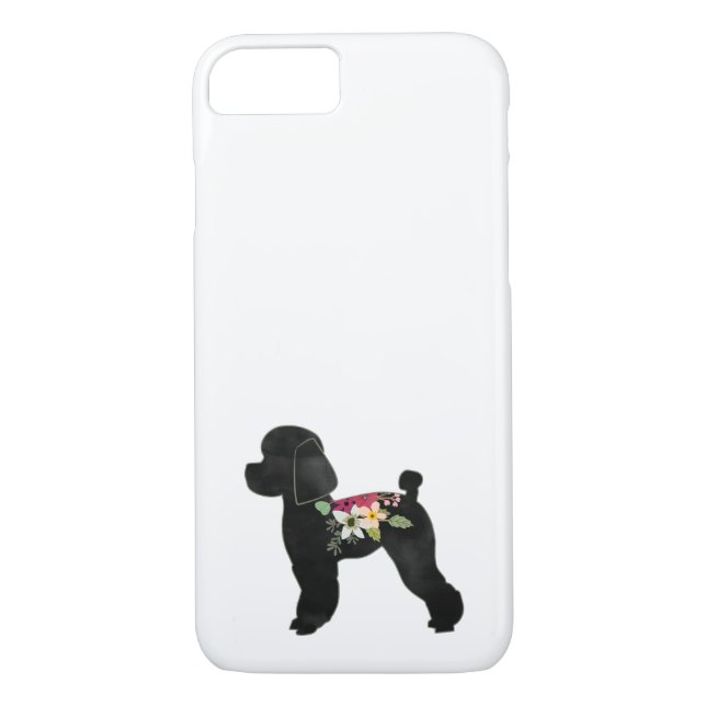 Coques Case-Mate iPhone Jouet Poodle Chien race Boho Floral Silhouette (Dos)