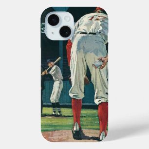 Coque Pour iPhone 15 Joueur de baseball vintage sur Mound