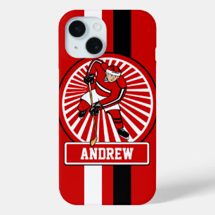 Coque Pour iPhone 15 Joueur de hockey sur glace personnalisé