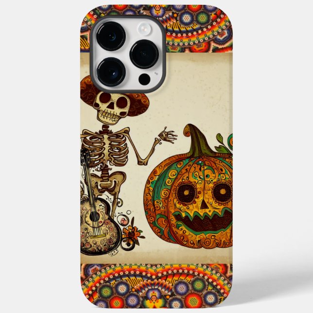 Coques Case-Mate iPhone Jour des morts/squelette/citrouille/Halloween (Verso)