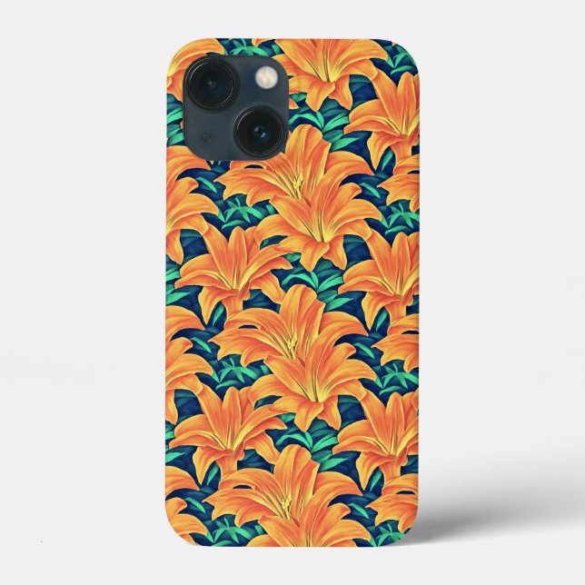 Coques Case-Mate iPhone Jour d'Orange avec des Feuilles verts (Verso)