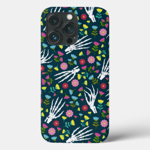 Case-Mate iPhone Case Jour du squelette mort Mains Floral Noir
