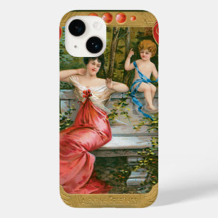 Coque Pour iPhone 14 Jour vintage des Valentines, dame victorienne avec