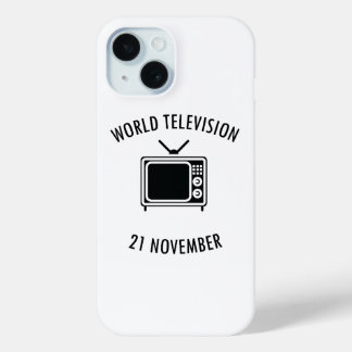 Coque Pour iPhone 15 journée mondiale de la télévision