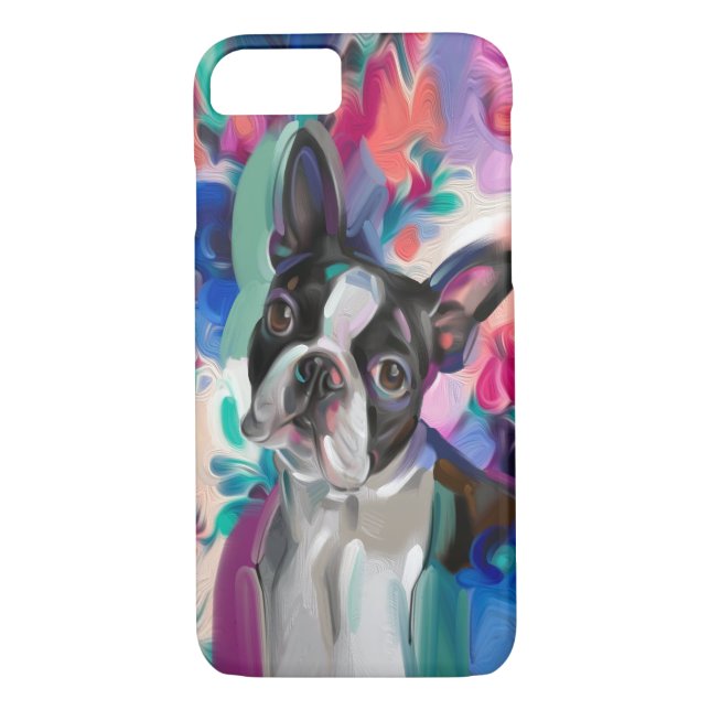 Coques Case-Mate iPhone 'Joy' Boston Terrier Dog Art Phone case (Dos)