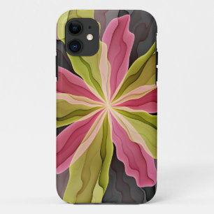 Case-Mate iPhone Case Joy, Vert rose Anthracite Imaginaire Fleur Fractal