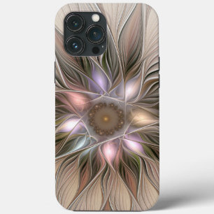 Case-Mate iPhone Case Joyeuse Fleur Abstrait Beige Brown Floral Fractal