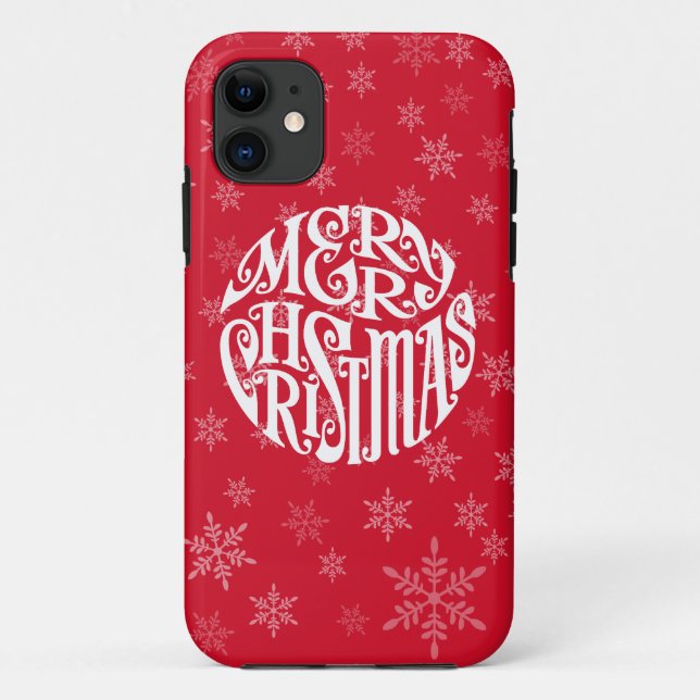 Coques Case-Mate iPhone Joyeuse typographie de Noël Joyeux voeux (Dos)