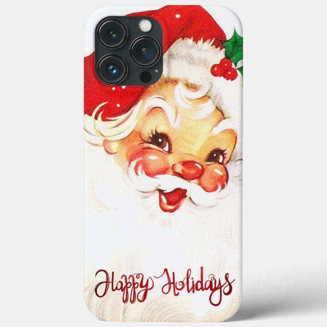 Coques Case-Mate iPhone Joyeuses fêtes, Santa Claus Retro (Verso)
