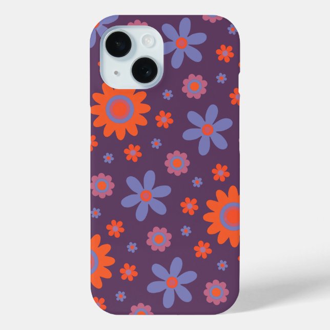 Coques Case-Mate iPhone Joyeuses Fleurs Rétro mignonnes les années 70 Hipp (Verso)