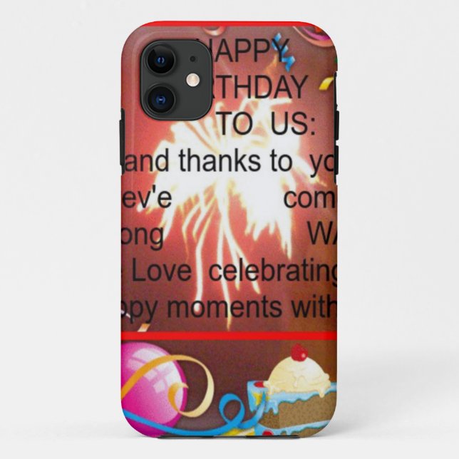 Coques Case-Mate iPhone Joyeux anniversaire à nous Art Imprimer (Dos)
