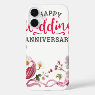 Coques iPhone 16 Joyeux anniversaire de mariage