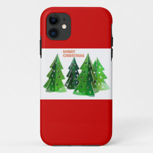 Etui iPhone Case-Mate Joyeux arbres de Noël verts