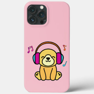 Case-Mate iPhone Case Joyeux bébé chiot souriant avec casque.
