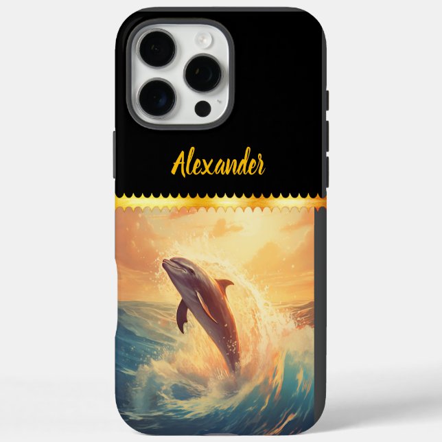 Coques Case-Mate iPhone Joyeux dauphin saute gracieusement au-dessus (Verso)