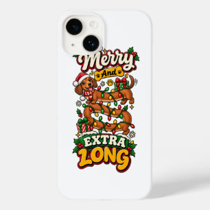 Coque Pour iPhone 14 Joyeux Et Extra Long Noël De Dachshund Drôle De Do