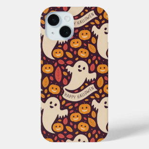 Coque Pour iPhone 15 Joyeux Halloween Fantôme & Motif de Citrouille   M