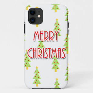 Coques Pour iPhone joyeux noël arbres modern mid century