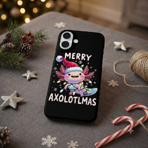 Coques iPhone 16 Plus Joyeux Noël Axolotl Lumières Axolotlmas Arbre