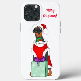 Case-Mate iPhone Case Joyeux Noël Doberman Mignon En Tenue De Père Noël 