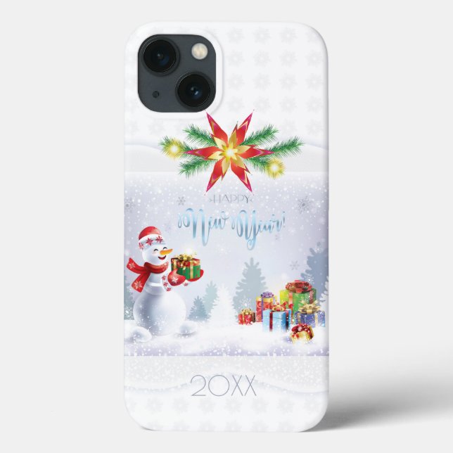 Coques Case-Mate iPhone Joyeux Noël et Bonne Année ! Snowman 20XX (Verso)