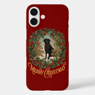 Coques iPhone 16 Plus Joyeux Noël Labrador Retriever