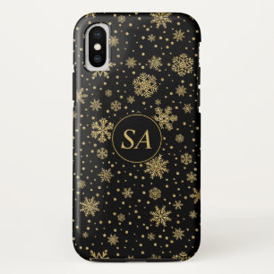 Case-Mate iPhone Case Joyeux Noël Monogramme Golden Snowflakes