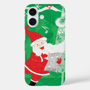 Coques iPhone 16 Joyeux Noël, Père Noël chantant et dansant
