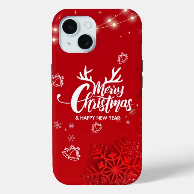 Coques Case-Mate iPhone Joyeux Noël Red Modern (Verso)