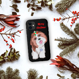 Case-Mate iPhone Case Joyeux Noël Shih Tzu avec flocon de neige 