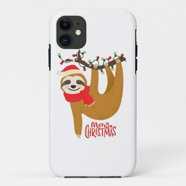 Coques Case-Mate iPhone Joyeux Noël Sloth | Vacances (Dos)