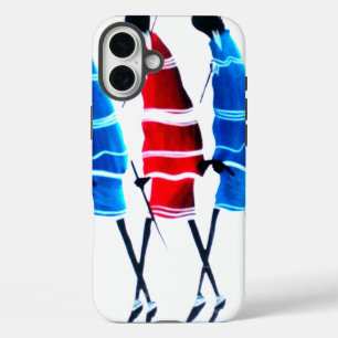 Coques iPhone 16 Plus Joyeux peuple Massaï Guerriers Marcher Art Imprime