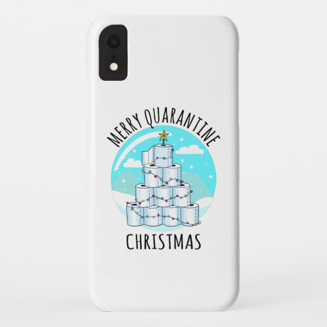 Coques Case-Mate iPhone Joyeux Quarantaine Arbre de Noël Papier toilette (Dos)