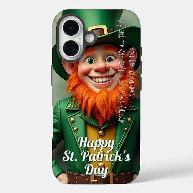 Coques Case-Mate iPhone Joyeux St. Patrick's Day Leprechaun (Verso)