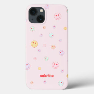 Case-Mate iPhone Case Joyeux visage coloré yeux coeur avec nom 